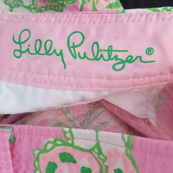 Lilly Pulitzer Callahan  Pink Green Butterflies Shorts 00  xs - Picture 7 of 7